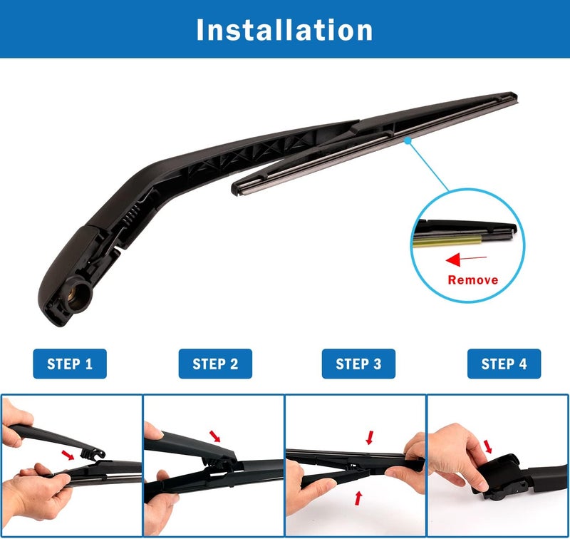 WTI Rear Wiper Arm Blade Set Compatible With Dodge Journey 2009-2020 Rear Windshield Window Wiper Kits Assembly New Replacement Accessories Parts - Image 5